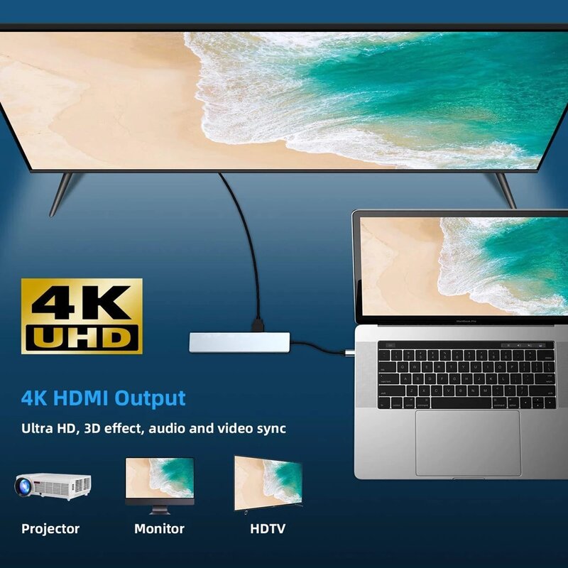 USB C-концентратор для HDMI-совместимый адаптер Rj45 100 м OTG USB SD/TF кардридер PD Быстрая зарядка USB док-станция для MacBook Air Pro PC концентратор