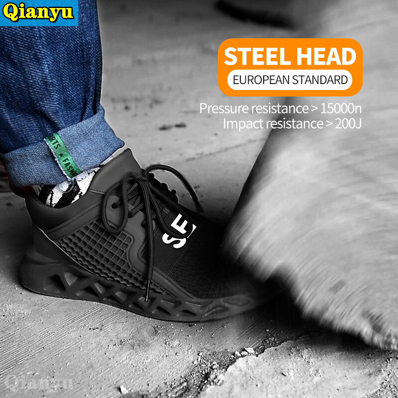 Zapatos de seguridad indestructibles para hombre y mujer, zapatillas de trabajo resistentes a perforaciones y golpes