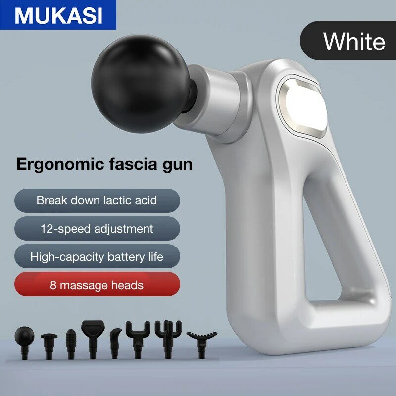 Профессиональный Массажный пистолет MUKASI для глубокого расслабления мышц, для похудения, тела, шеи, спины, ног, плеч, массажер, пистолет для м...