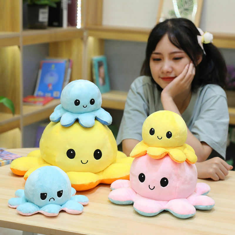 Octopus Cara Doble Toy Cute Newly-Arrived Flip Emotion Plush Toys F  Kids Octopus Toys Doll New Toys Cute Home Animals Pulpo New