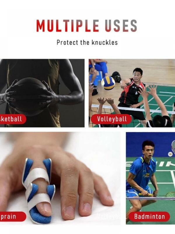 Protetor de dedo de basquete de náilon com cinco pacotes de proteção absorvente de suor e respirável para juntas
