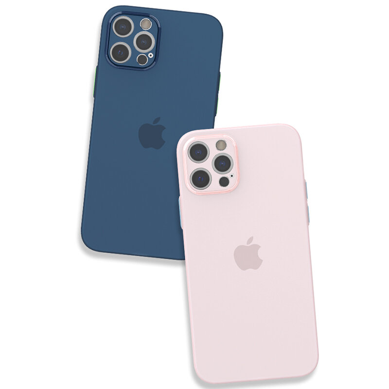 Funda de teléfono de silicona mate ultrafina para iPhone, carcasa suave transparente de color sólido a prueba de golpes, para iPhone 12 11pro max mini, color caramelo