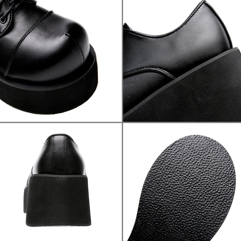 U-DOUBLE Роскошные Брендовые женские туфли на платформе в стиле «лолита» осенние готические панковские туфли черные женские туфли на высоких к...
