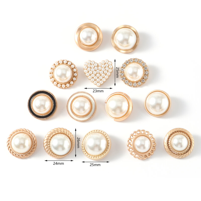 5 sztuk moda Pearl guziki z trzonkami metalowe odzieży odzież kamyczki ozdobne nadające się do szycia Scrapbooking odzieży DIY dekoracji