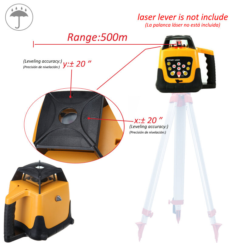 Samger-nivelador a laser para construção, ferramenta de medição automática de alta precisão, feixe verde, rotação, 360 graus, faixa de 500m