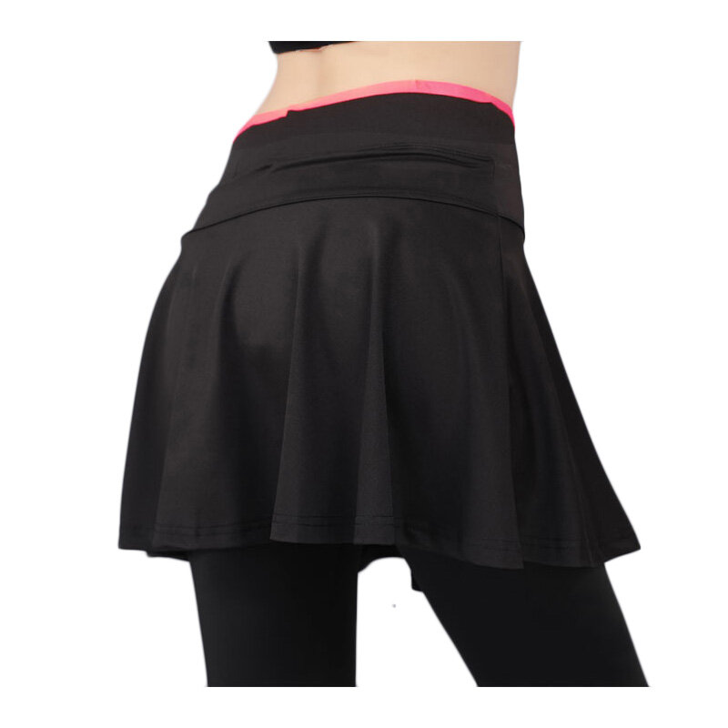 Поддельные теннисные укороченные брюки из двух частей, Женская юбка для фитнеса и бадминтона, одежда для тренировок