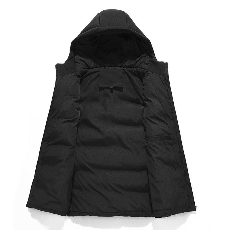 Chaleco de invierno para hombre, chaqueta informal sin mangas, con capucha, desmontable, talla grande 8XL
