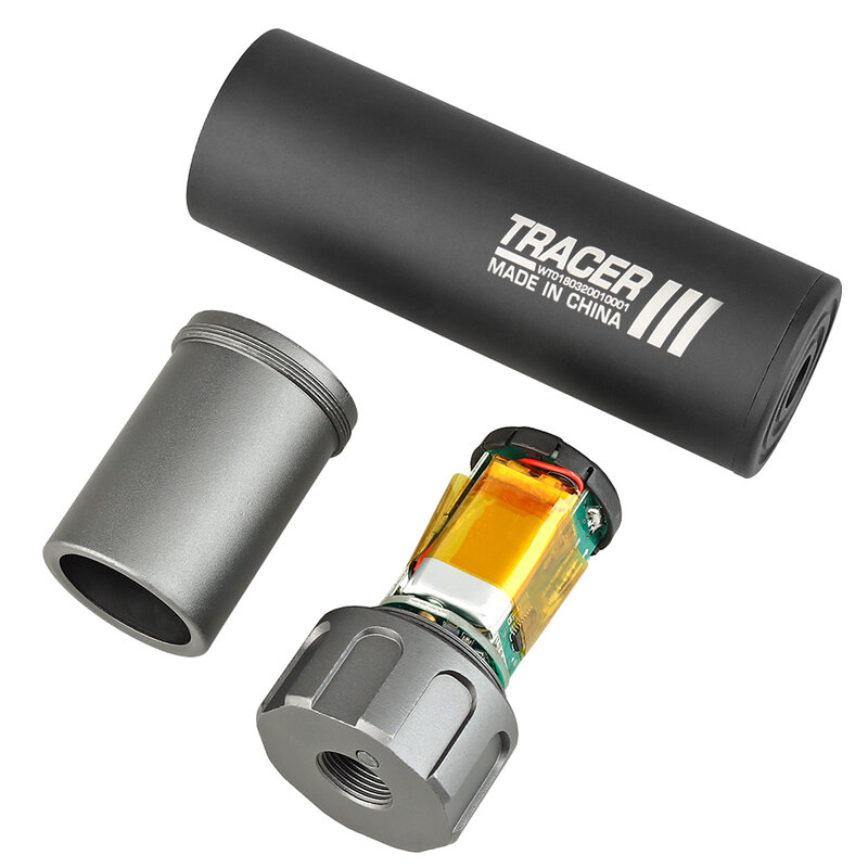 Paintball Airsoft Tracer 라이터 스피트 파이어 트레이서 14mm 소음기 6.3in 흥분 형광 자동 트레이서 슈팅 액세서리