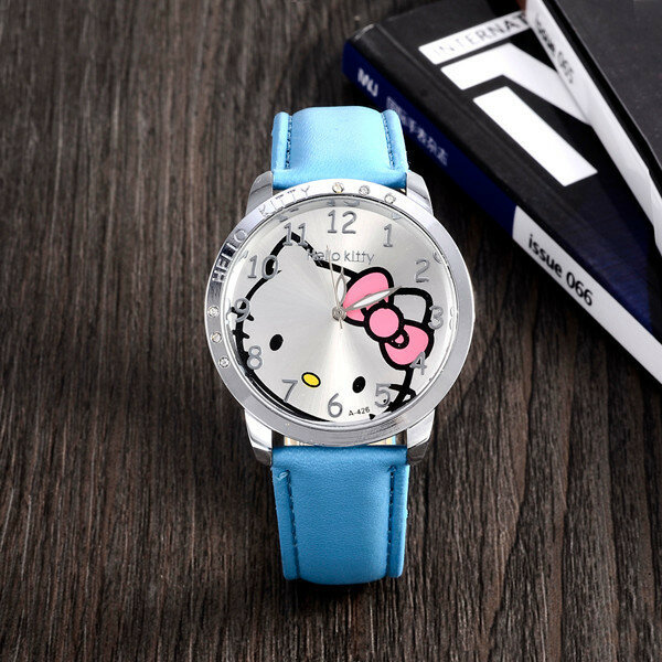 Relógio de pulso, moda marca de moda relógio de quartzo crianças menina mulheres relógio de pulso de couro cristal crianças relógio de pulso relógio