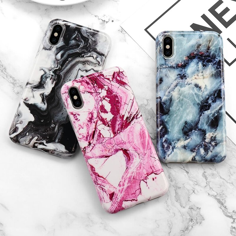 Marble Stone Phone Case for IPhone 11 Pro Xr X XS Max Xr 7 8 Plus SE2020 Luxury Ink Painting Soft Silicone Shockproof Slim Cover