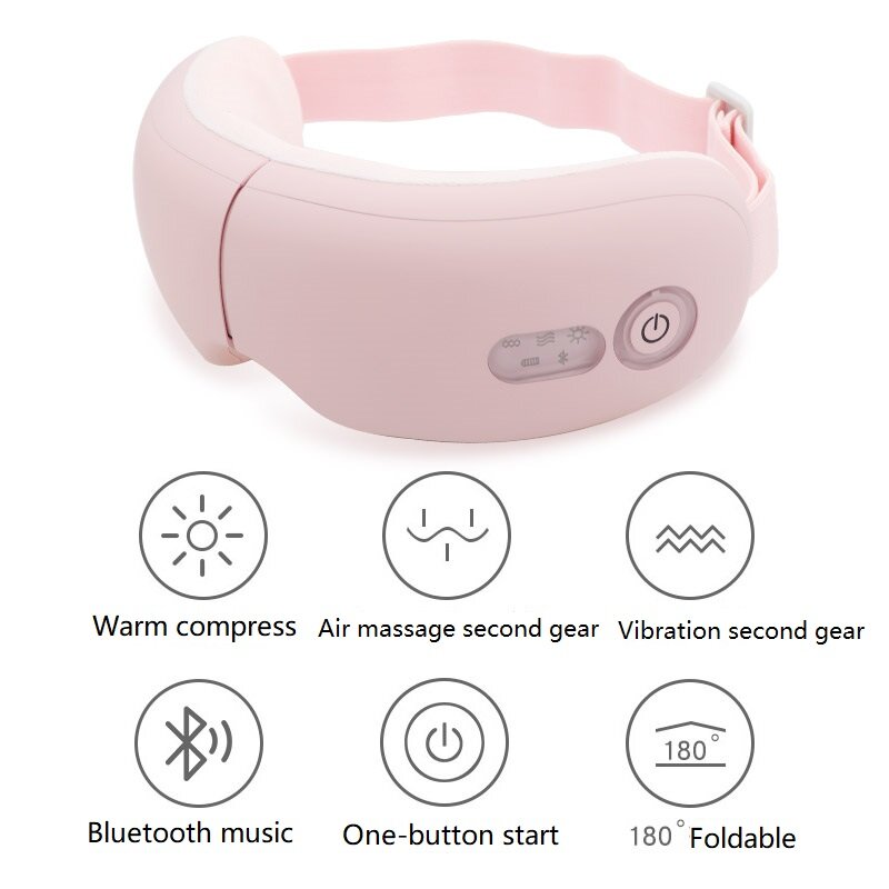 Inteligentna poduszka powietrzna wibracje elektryczny masażer okolic oczu Instrument gorący kompres wsparcie Bluetooth zmęczenie oczu masaż okulary