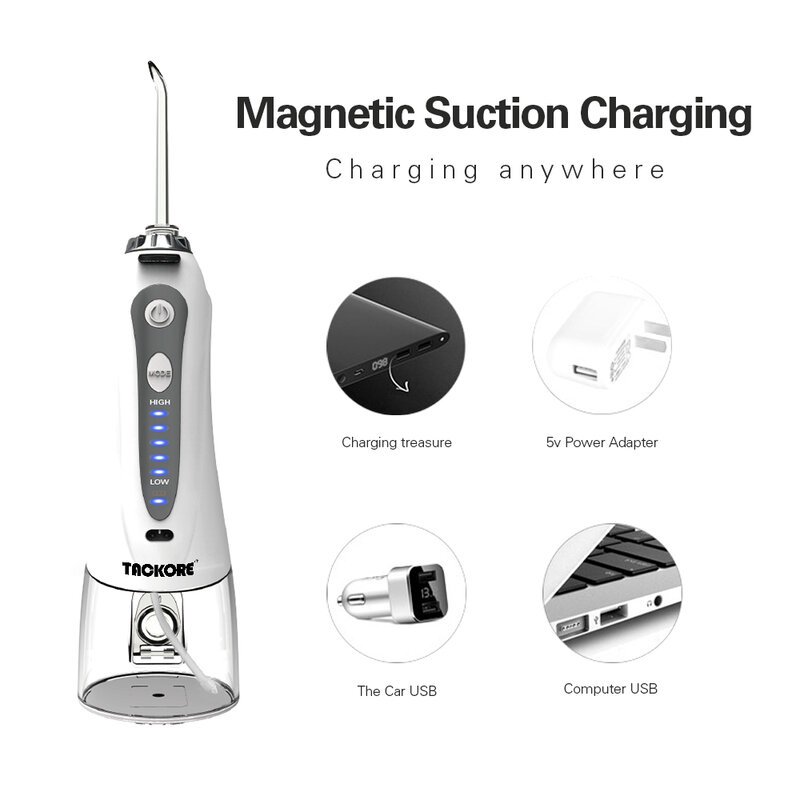 휴대용 워터 제트 덴탈 치실 5 모드, 전기 구강 세척기, USB 충전식, 치과 치아 청소