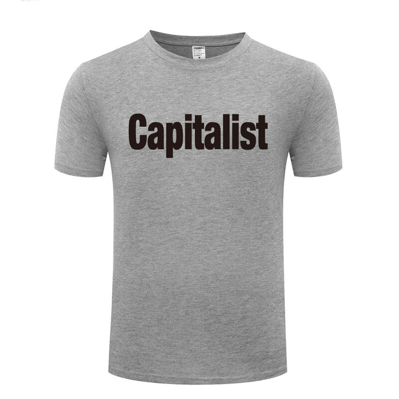 재미 있은 자본주의 Kapitalist 코튼 T 셔츠 인쇄 남자 o-넥 여름 짧은 소매 Tshirts 사용자 정의 탑스 티셔츠