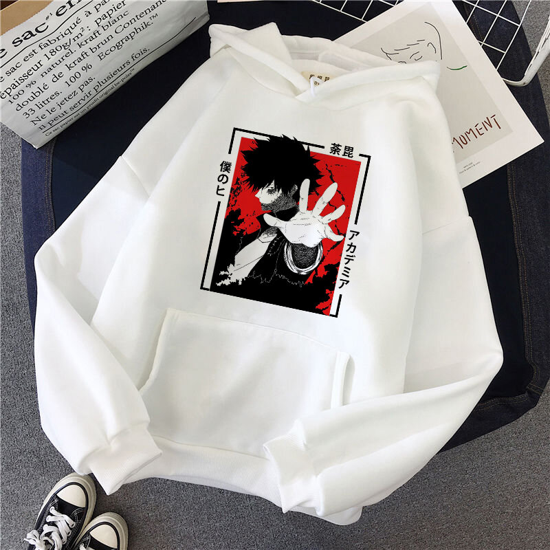 My Hero Academia Anime Pulover Longgar Jepang Hoodie Harajuku Ukuran Plus Pakaian Musim Dingin Sweatshirt Wanita Y2k Streetwear