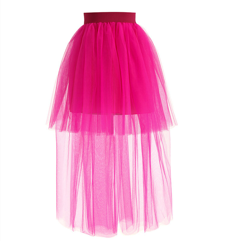 4 colores Swallowtail Skirt alto-bajo crinolina de tul mujeres falda vestido de falda tutú para fiesta baile Lolita falda