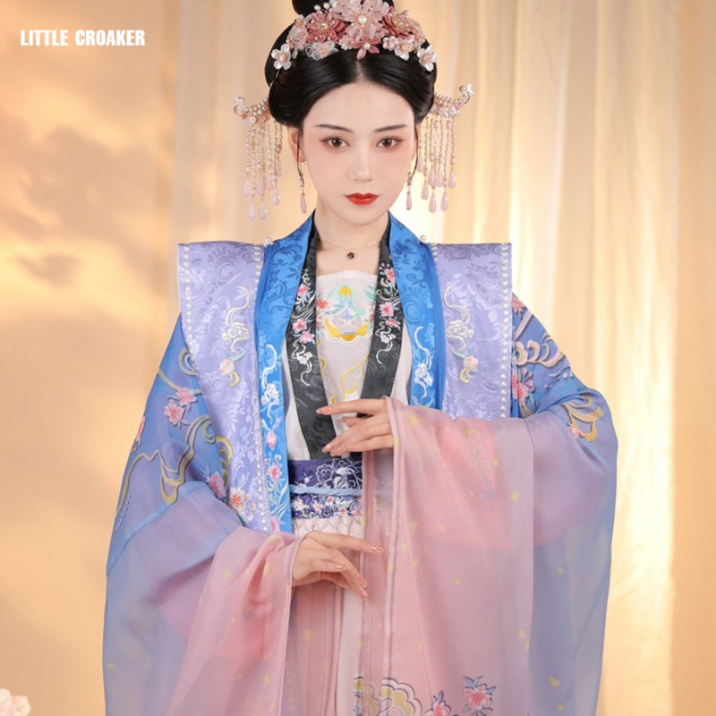 Luxus Stickerei Hanfu Frauen Chinesischen Traditionellen Hanfu Rot Voller Länge Kleid Weibliche Cosplay Elegante Performance Kostüm