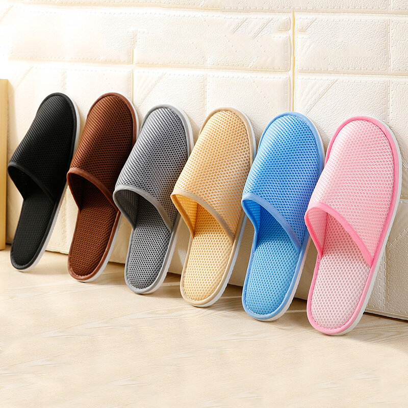 2020 New Simple Unisex Slippers Hotel Travel Spa Portable Men Slippers Disposable Home Guest Indoor Cotton Fabric Men Slipper