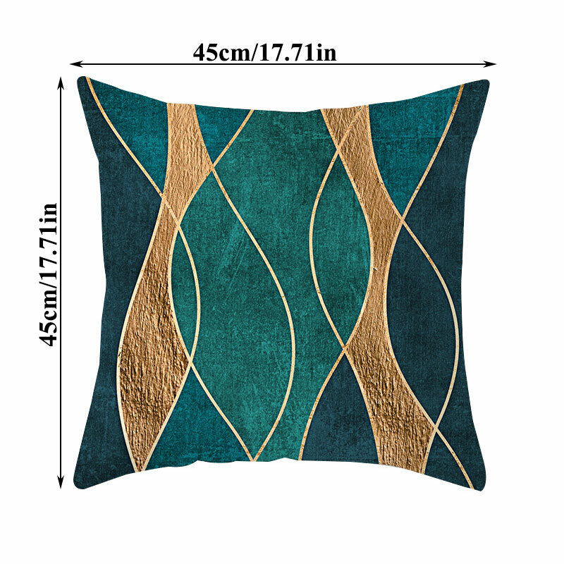 Capa de almofada decorativa para sofá, cor verde, geométrica, decoração de casa, carro, capa de almofada fofa, 45*45cm