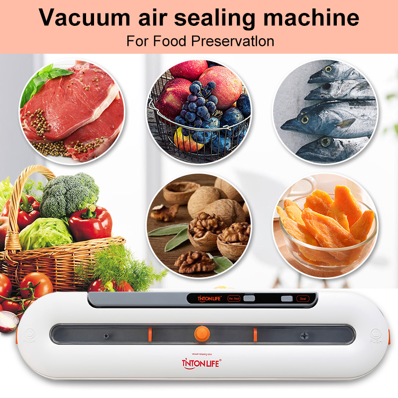 Food Vacuum Sealer Verpakking Machine Met 10 Stuks Zakken Gratis Vacuüm Voedsel Sluitmachine Vacuüm Sealer Packer Huishouden