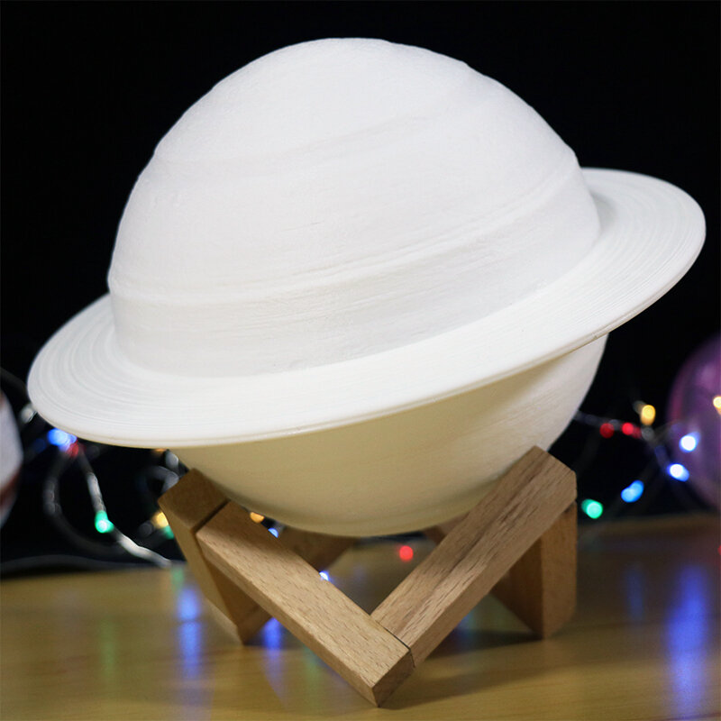 新しい充電式3Dプリント土星ランプようムーンランプ夜の光ムーンライト3色16色リモート装飾クリエイティブギフト