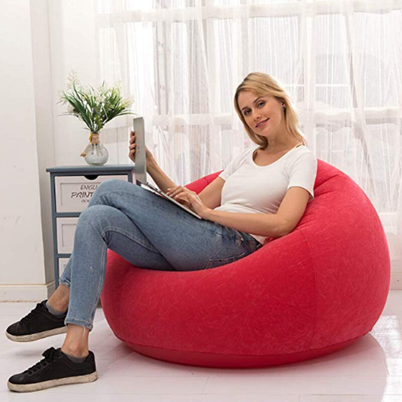 Kursi Sofa Tiup Malas Besar Kursi Lounger PVC Portabel Sofa Kantung Kacang Sofa Pouf Tatami Ruang Tamu Furnitur Travl Luar Ruangan