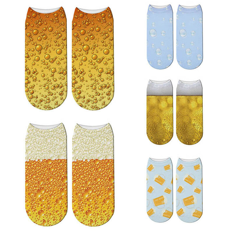 Calcetines de algodón de estilo Harajuku para hombre y mujer, medias con estampado de cerveza, de estilo hip hop, PJW00