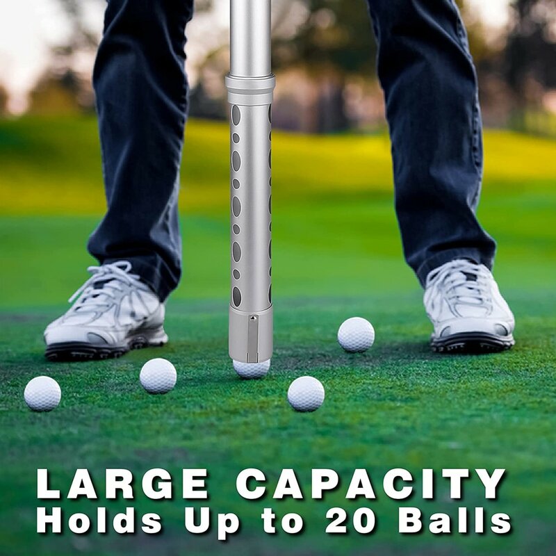 Premium Golf Ball Retriever Professional Golf Ball Picker Durable Aluminum Alloy Tube Detachable Collector Golf Ball Retriever