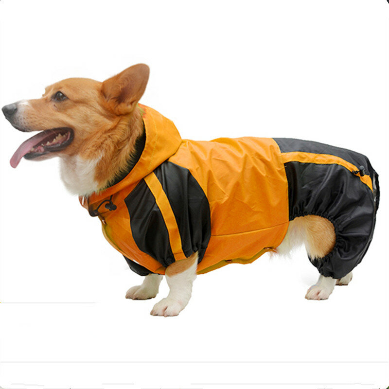 2022 nova corgi roupas de cachorro macacão à prova dpeágua pembroke welsh corgi cão capa de chuva com capuz jaqueta dropship animal estimação outfit