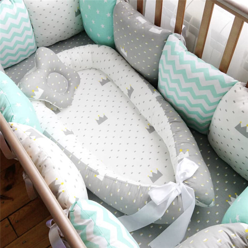 子供2020 80*50センチメートルベビー巣ベッドポータブルベビーベッド旅行ベッド幼児新生児ベッドバシネット用バンパー