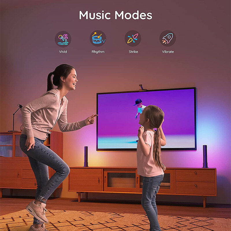 RGB WiFi oświetlenie inteligentne LED Bar atmosfera Ambient Bluetooth pulpit światło muzyka gra TV komputer pokój lampka nocna do sypialni
