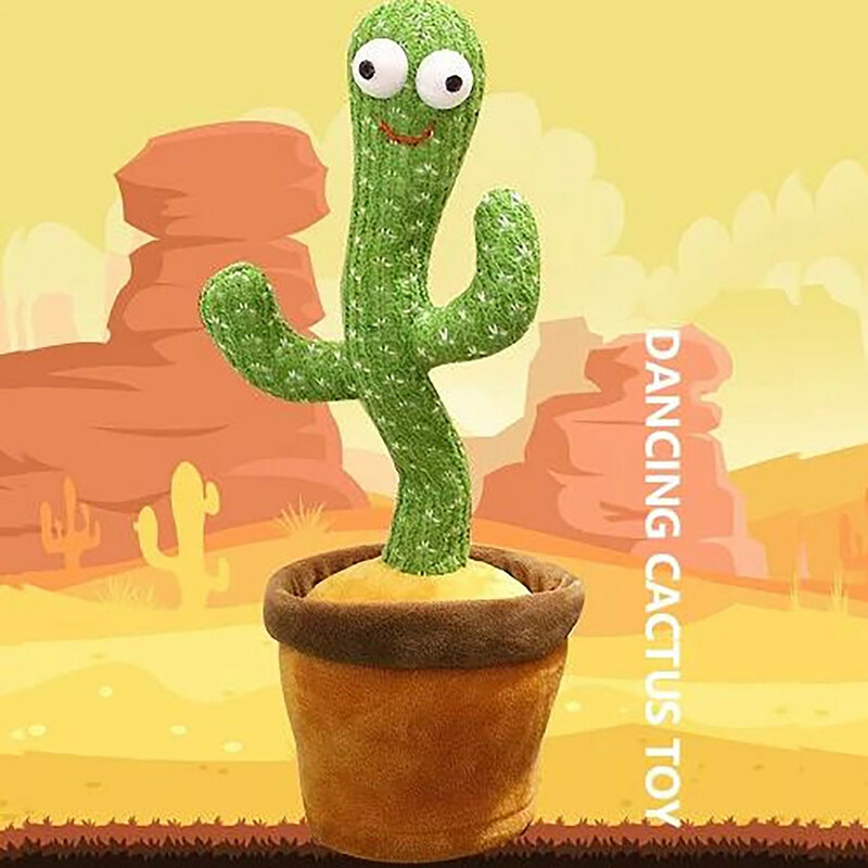 Leuke Elektrische Cactus Pluche Pop Dansen Speelgoed Decor Opname Papegaai Cactus Knuffel Grappig Dansen Zingen Speelgoed Brinquedos