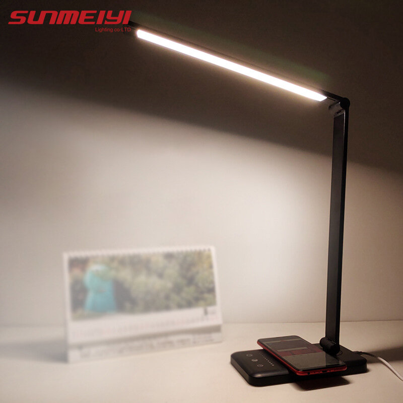 Lámparas Led de escritorio con protección ocular, luz nocturna táctil de 5 niveles, USB, para dormitorio, mesita de noche, lectura
