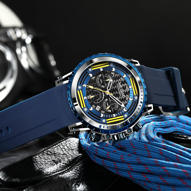 Relógio de pulso masculino com mostrador grande, relógio de marca luxuosa impermeável de quartzo com data para homens