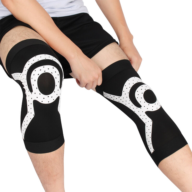 1pc esportes joelho protetor elástico joelho suporte respirável joelho almofada mangas de compressão para correr basquete vôlei