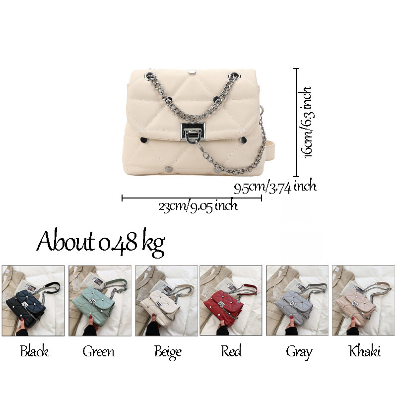 Brand Crossbody Shoulder Bags for Women 2021 Fashion Simple Small Square Bag Designer High Quality Leather Chain Messenger