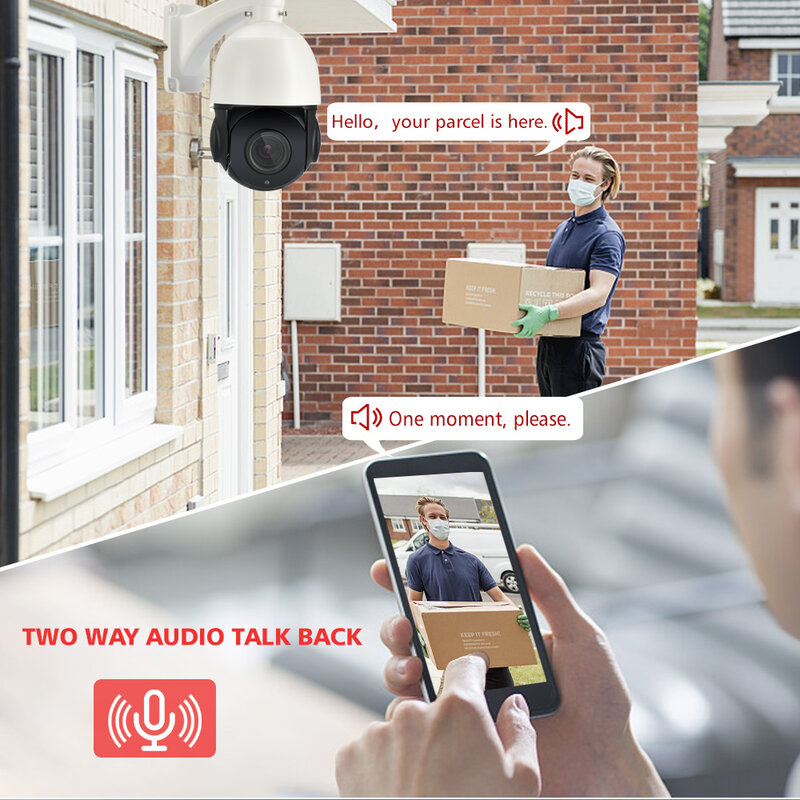 Уличная камера видеонаблюдения 8 МП 4K PTZ 30-кратный зум варифокальная Onvif H.265 скоростная купольная камера безопасности POE двухстороннее аудио ...