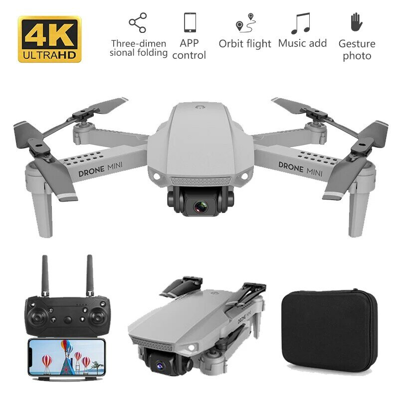 2020 New E88 Rc Drone with wide-angle HD 4K 1080P Wifi Fpv Dual Camera Height Hold Foldable Quadcopter Mini Drone Gift Toys
