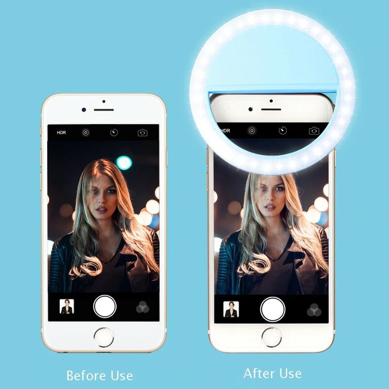 Selfie led anel luz de preenchimento portátil do telefone móvel 36 leds lâmpada selfie 3 níveis iluminação anel luminoso entrega rápida