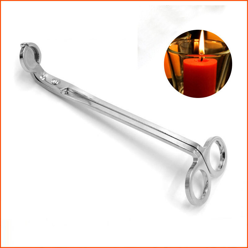 17CM Stainless Steel Candle Wick Trimmer Oil Lamp Trim Scissor Cutter Snuffer Tool Hook Clipper