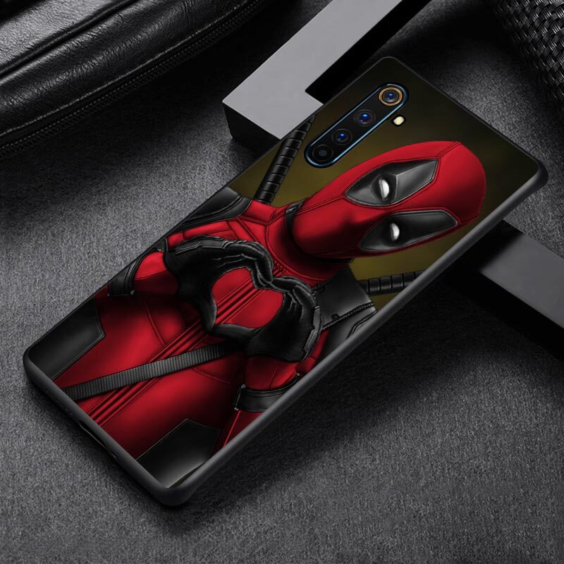 Marvel – coque de téléphone portable Deadpool, étui souple en Silicone noir pour OPPO Reno A 2 3 4 5 Z ACE Z/F/SE/Lite 10 X ZOOM 5 PRO Plus (4G/5G)