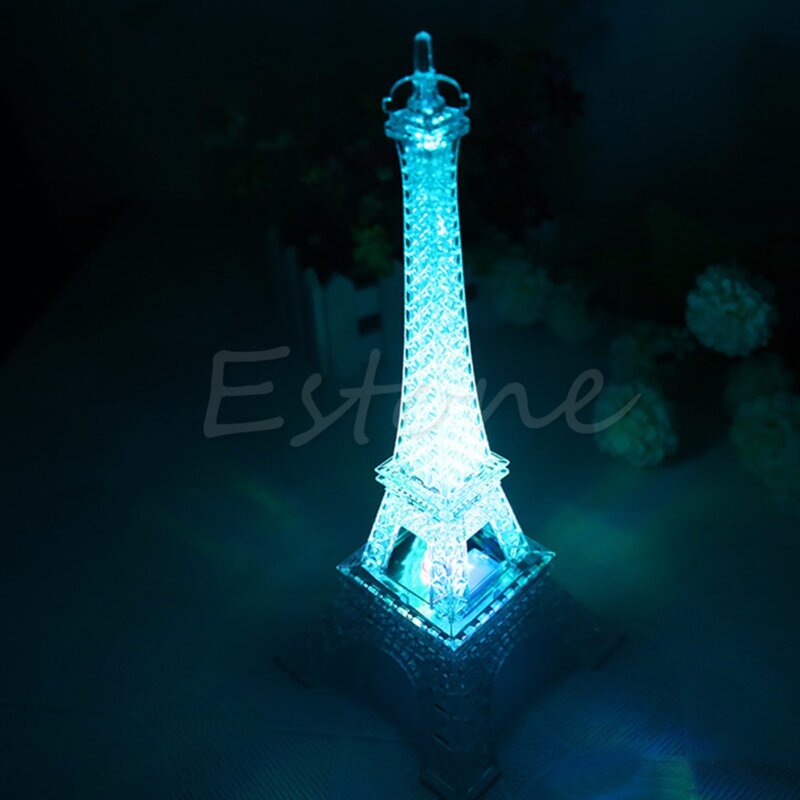 1Pc 사랑스러운 에펠 탑 밤 빛 Luminaria 귀여운 LED 아트 데코 램프 책상 침실 장식 작은 Luminaria 메사 조명