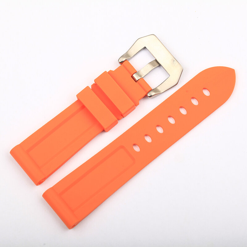 22mm 24mm 26mm Rubber Watch Band Waterproof Silicone Watch Strap Black,Blue,Green,Orange,White Watchband for Men