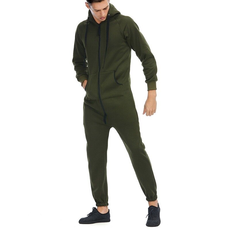 Otoño conjuntos para hombre de moda doble cremallera de lana Hombre Mono marea fresca diseño de Hip Hop chándal hombres Jogging traje con capucha
