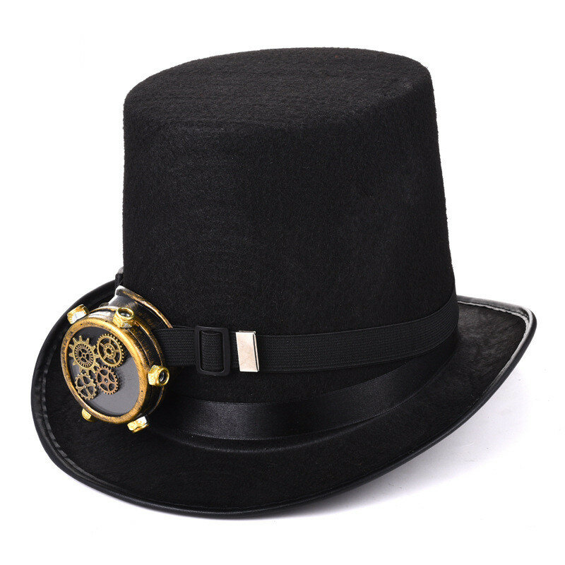Steampunk Top Hat Gear Cyclops Gothic Goggles Hat Holiday Decoration Hat Halloween Party Accessories