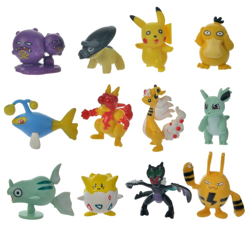Figuras de acción de Pokémon Ball Go, 12 unids/set/set, monstruo de bolsillo, Pikachu, modelo de juego, Charmander, Anime, juguetes para niños, regalo