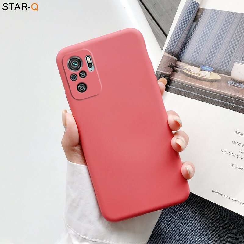 Camera Protector Silicone Phone Case For Xiaomi Redmi Note 10 / Note10 Pro 10S Candy Color Matte Soft Tpu Back Cover