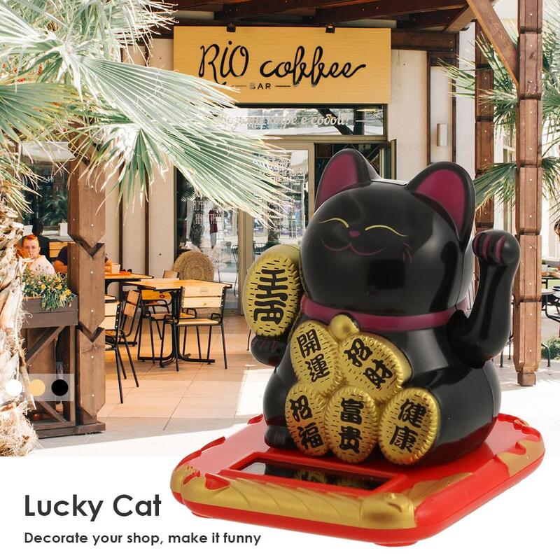 Chinese Lucky Cat Wealth Waving Shaking Hand Fortune Welcome Cat Home Craft