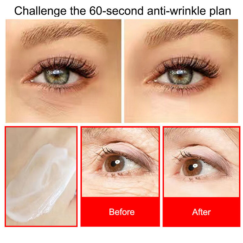 Anti-Aging Eye Cream Improve Eyes Wrinkles Firming Lifting Crows Feet Eye Serum Hyaluronic Acid Moisturizing Massage Eyes Care