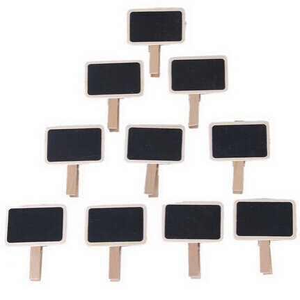 Clipe de mini quadro-negro, 10 segundos, mensagens, decoração quadro-negro de madeira, formato de clipe para festa de casamento