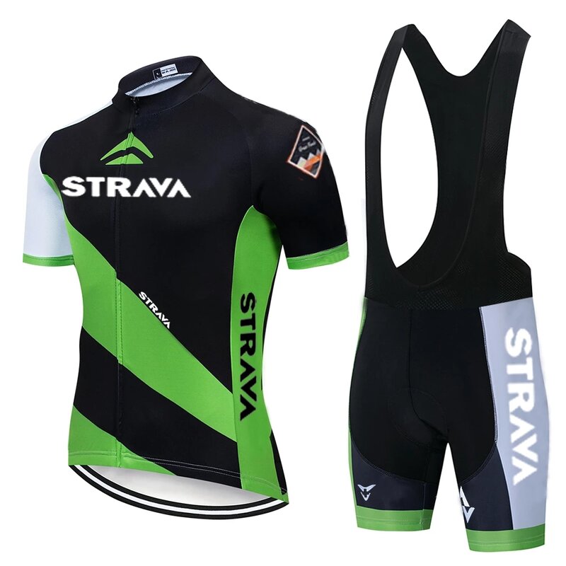 STRAVA-Ropa de Ciclismo para hombre, equipo de Ciclismo profesional, conjunto de pantalones cortos y pechera, triatlón, 2021